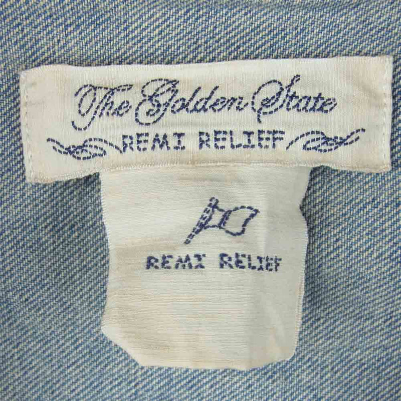 REMI RELIEF レミレリーフ 加工 Gジャン ジージャン デニム ジャケット 日本製 インディゴブルー系 L【中古】