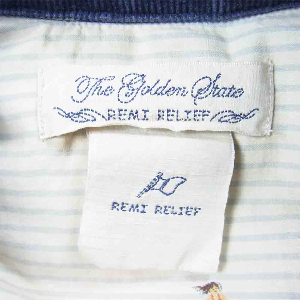 REMI RELIEF レミレリーフ レザー 切替 デニム ダウンベスト ダウン インディゴブルー系 L【中古】