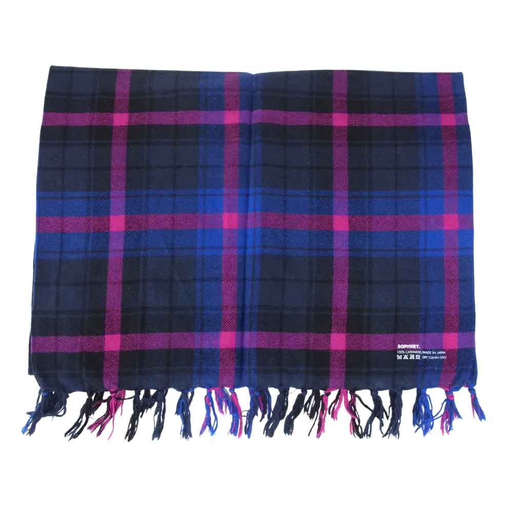 SOPHNET. ソフネット カシミア チェック マフラー マルチカラー系【中古】