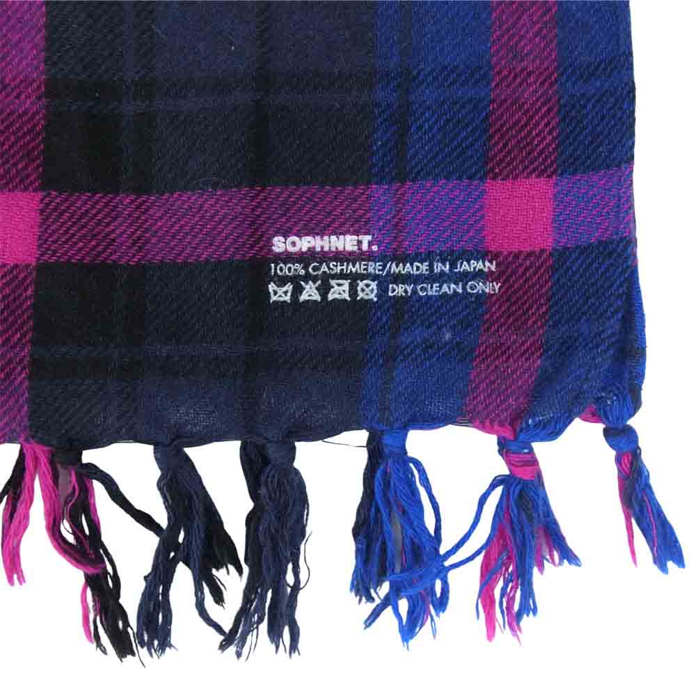 SOPHNET. ソフネット カシミア チェック マフラー マルチカラー系【中古】