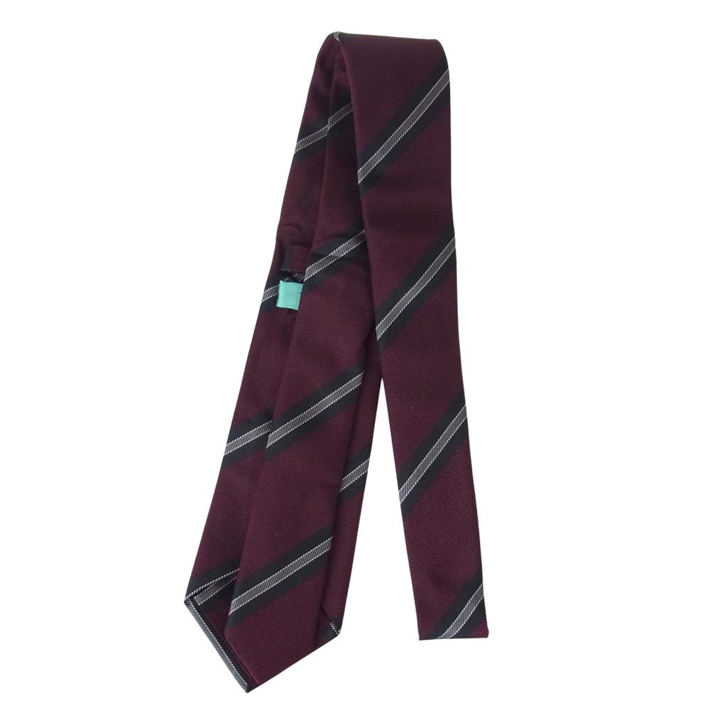 TIFFANY&Co. ティファニー ストライプ ネクタイ エンジ系【極上美品】【中古】