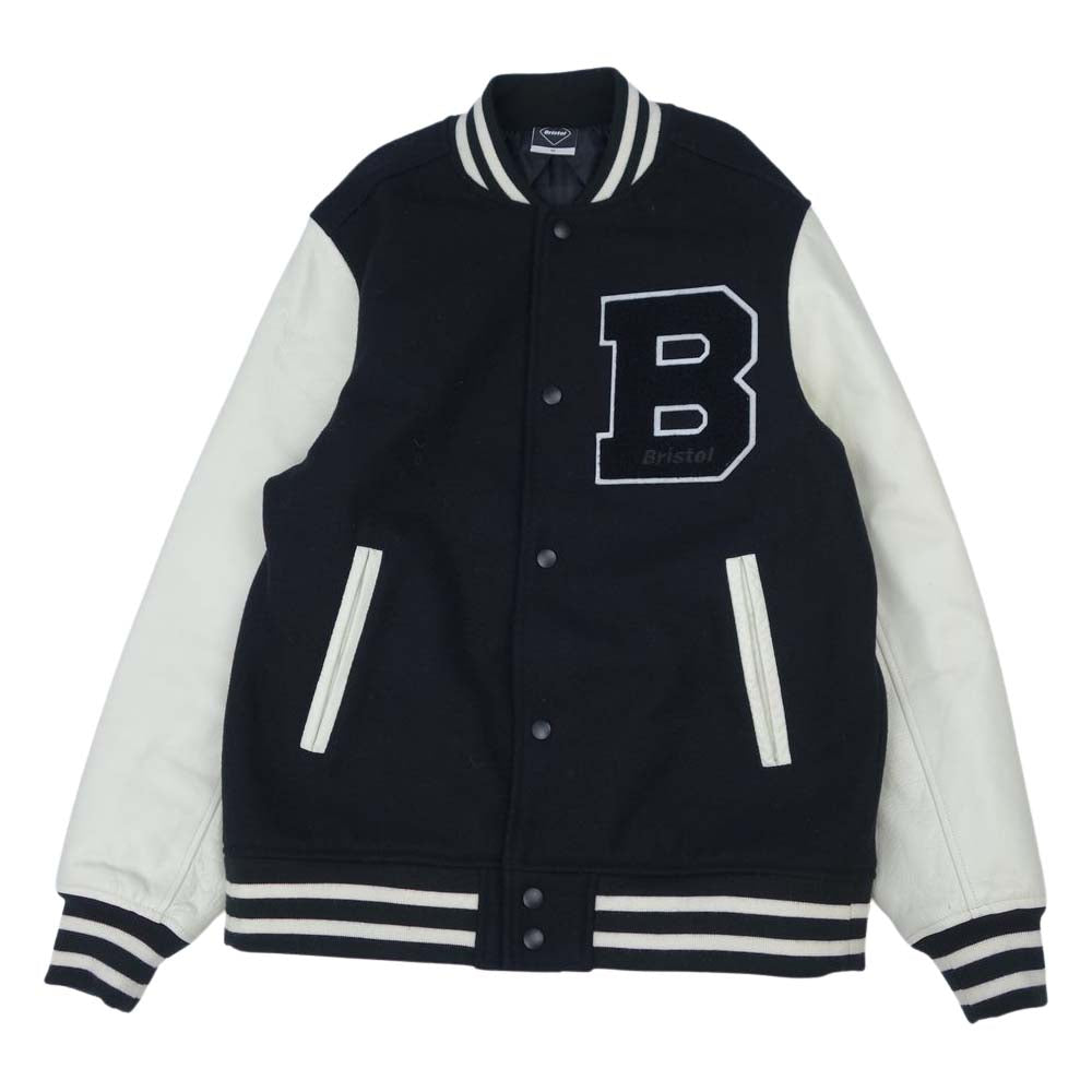 F.C.R.B. エフシーアールビー FCRB-189050 WOOL MELTON STADIUM JACKET メルトン スタジアム ジャケット ブラック系 ホワイト系 M【中古】