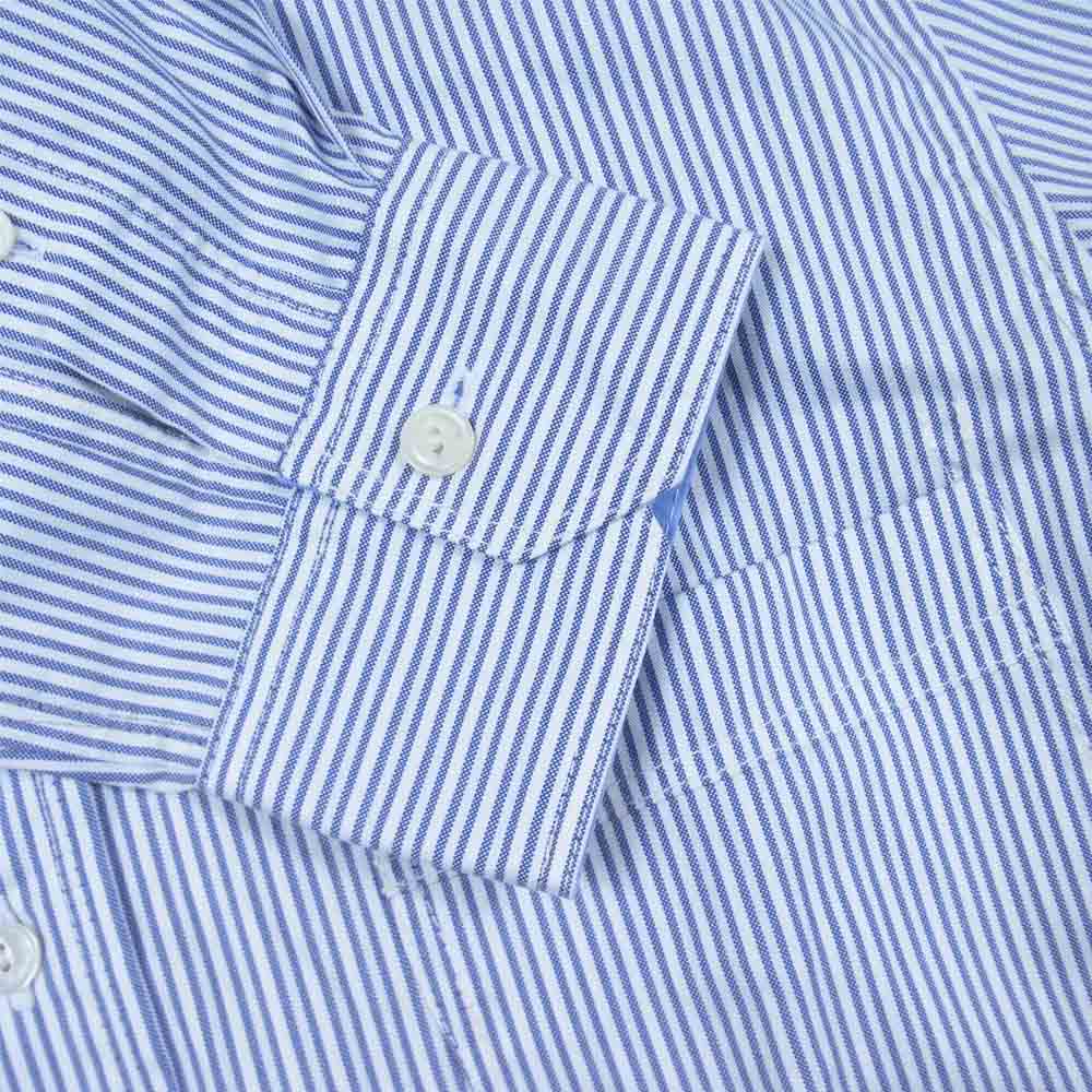 JUNYA WATANABE COMME des GARCONS MAN ジュンヤワタナベコムデギャルソンマン 21SS WG-B019 綿ストライプ 綿チェック ナイロンオックス 長袖 シャツ ネイビー系 XS【新古品】【未使用】【中古】