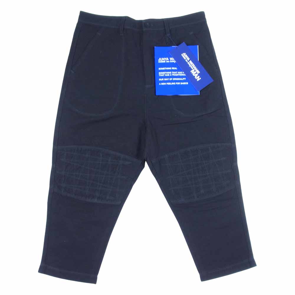 JUNYA WATANABE COMME des GARCONS MAN ジュンヤワタナベコムデギャルソンマン 21SS WG-P001 ナイロン綿 リネンポプリン 製品染め ステッチデザイン PT パンツ ブラック系 S【新古品】【未使用】【中古】