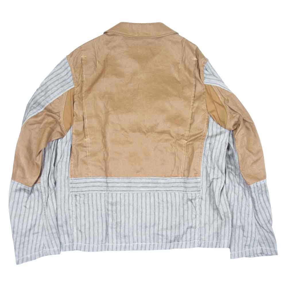 JUNYA WATANABE COMME des GARCONS MAN ジュンヤワタナベコムデギャルソンマン 21SS WG-J036 リネン レーヨン ストライプ ジャケット ベージュグレー系 L【新古品】【未使用】【中古】