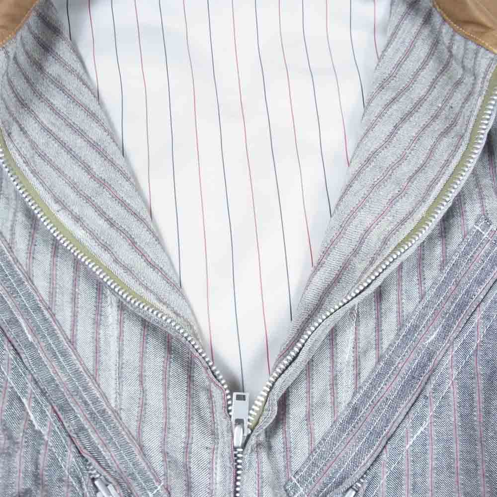 JUNYA WATANABE COMME des GARCONS MAN ジュンヤワタナベコムデギャルソンマン 21SS WG-J036 リネン レーヨン ストライプ ジャケット ベージュグレー系 L【新古品】【未使用】【中古】