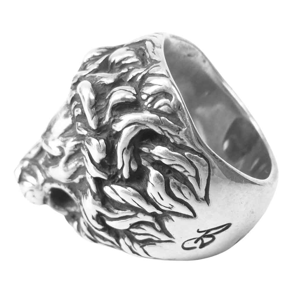 BILL WALL LEATHER ビルウォールレザー LION RING ライオン リング シルバー系 18号程度【中古】
