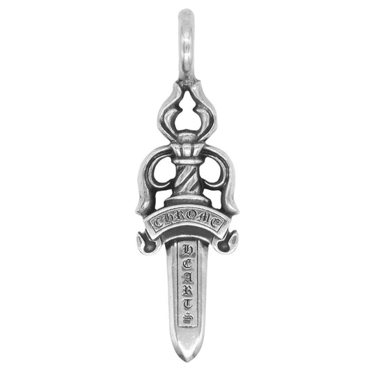 CHROME HEARTS クロムハーツ（原本無） DOUBLE DAGGER ダブルダガー ペンダント ネックレス トップ シルバー系【中古】