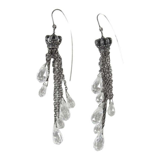 Justin Davis ジャスティンデイビス SEJ195 SHIMMERING TEARDROP シマリング ティアドロップ 両耳 ピアス シルバー系【中古】