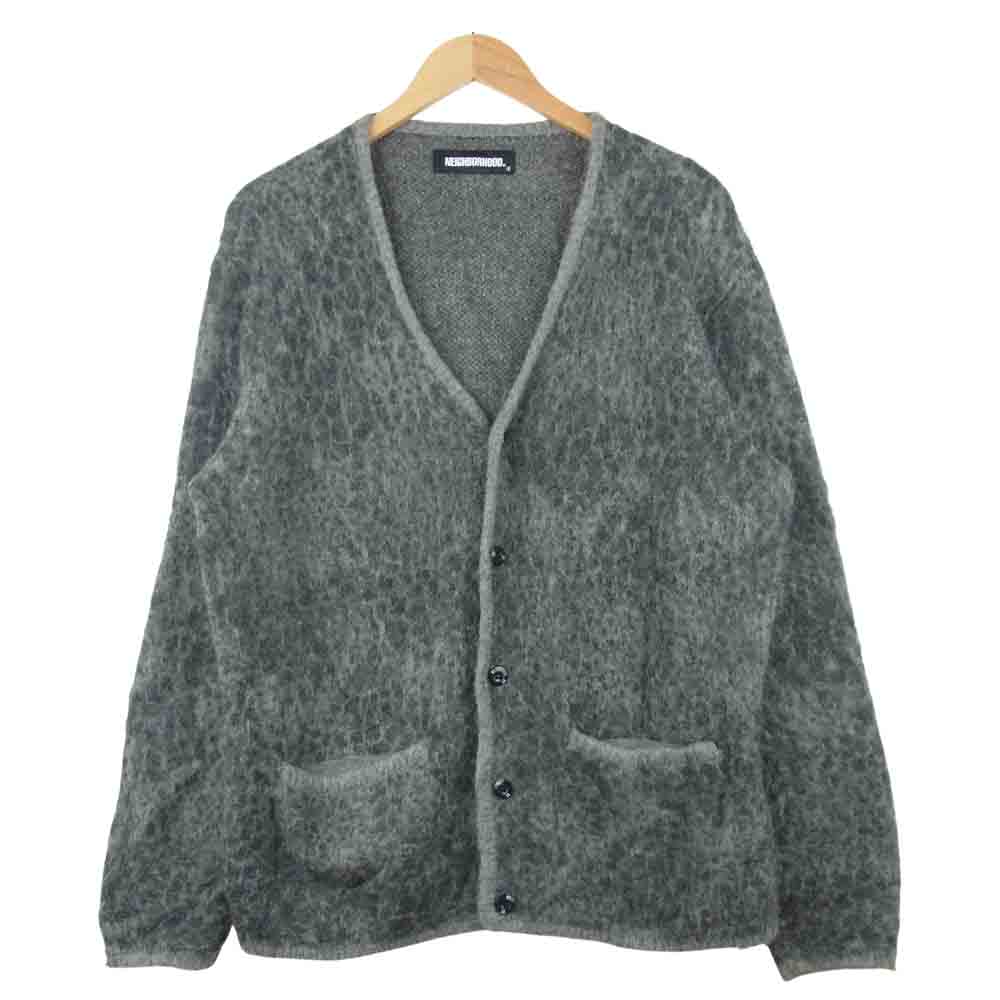 NEIGHBORHOOD ネイバーフッド 20AW 202FUNH-KNM05 MOHAIR CARDIGAN / NA-KNIT.LS モヘア カーディガン グレー系 M【中古】