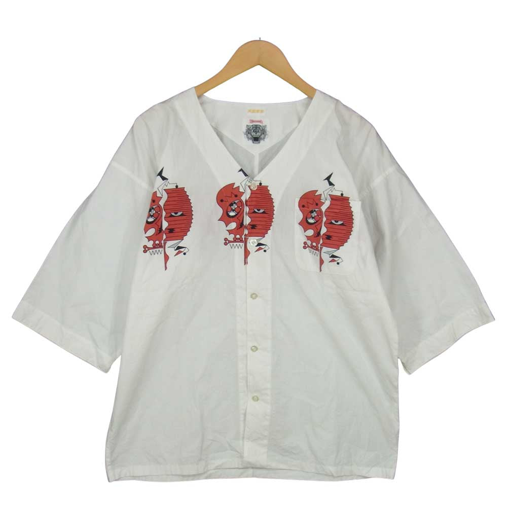 WACKO MARIA ワコマリア 21SS ×WOLF'S HEAD ウルフルズ ヘッド ダボ  シャツ ホワイト系 M【中古】