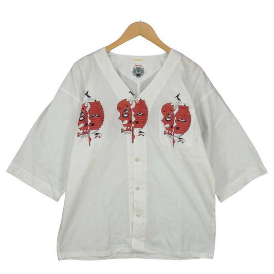 WACKO MARIA ワコマリア 21SS ×WOLF'S HEAD ウルフルズ ヘッド ダボ  シャツ ホワイト系 M【中古】