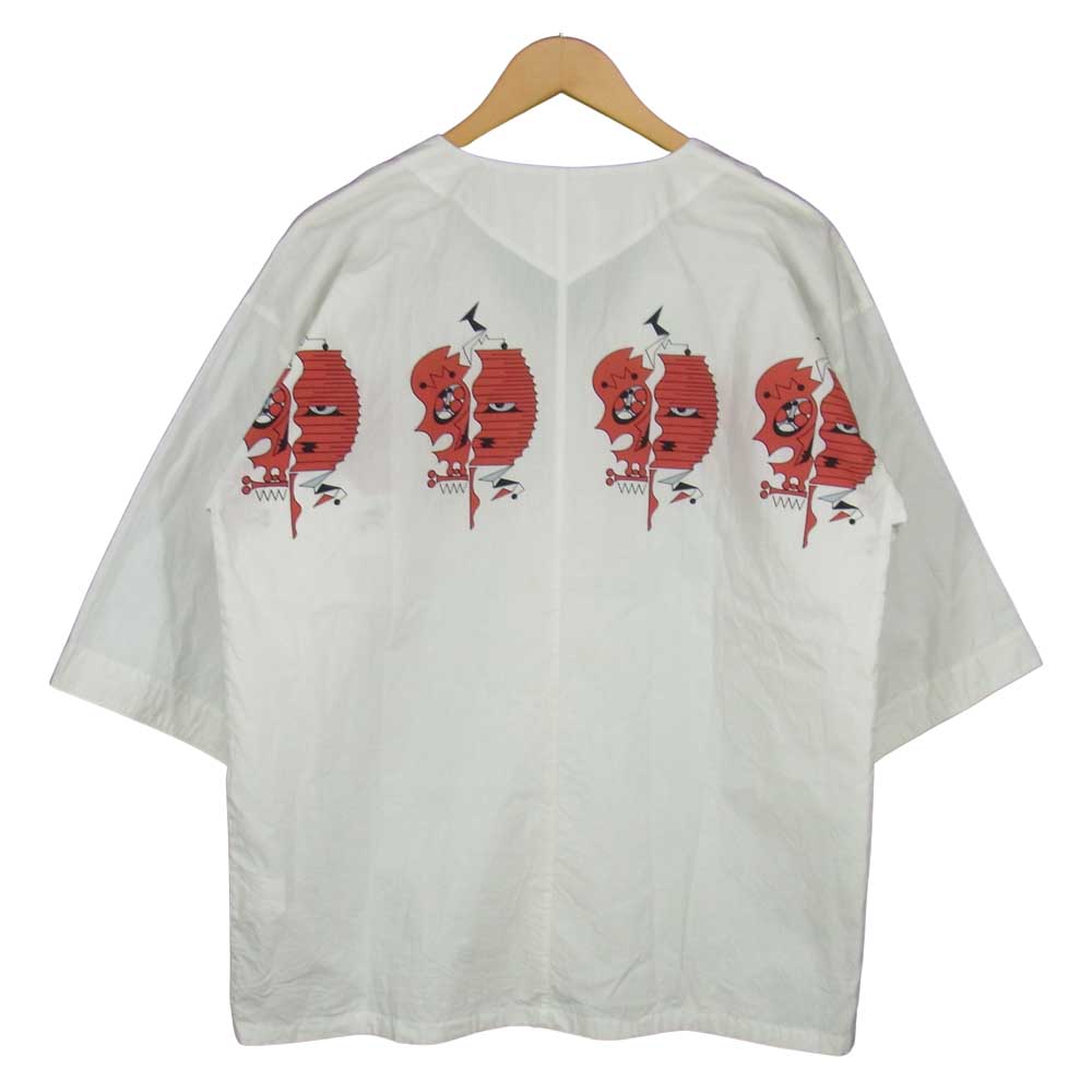 WACKO MARIA ワコマリア 21SS ×WOLF'S HEAD ウルフルズ ヘッド ダボ  シャツ ホワイト系 M【中古】