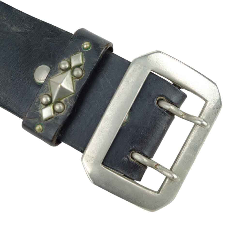 WOLF'S HEAD ウルフズヘッド CROSS BONE STUDS BELT クロス ボタン スタッズ ブラック系 32【中古】