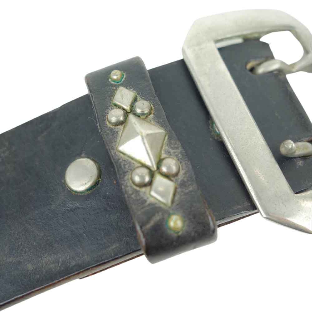WOLF'S HEAD ウルフズヘッド CROSS BONE STUDS BELT クロス ボタン スタッズ ブラック系 32【中古】