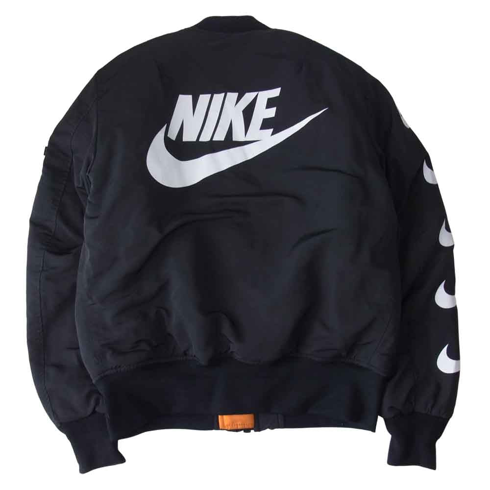 NIKE ナイキ ×alpha アルファ カスタム MA-1 ブラック系 M【中古 