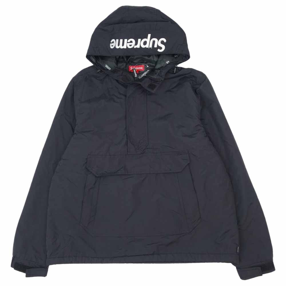 Supreme シュプリーム 17aw HOODED LOGO HALF ZIP POLLOVER ハーフ ジップ プルオーバ－ パーカー ブラック系 M【中古】