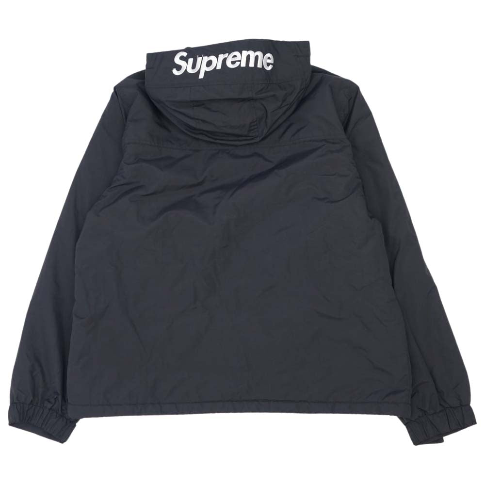 Supreme シュプリーム 17aw HOODED LOGO HALF ZIP POLLOVER ハーフ ジップ プルオーバ－ パーカー ブラック系 M【中古】