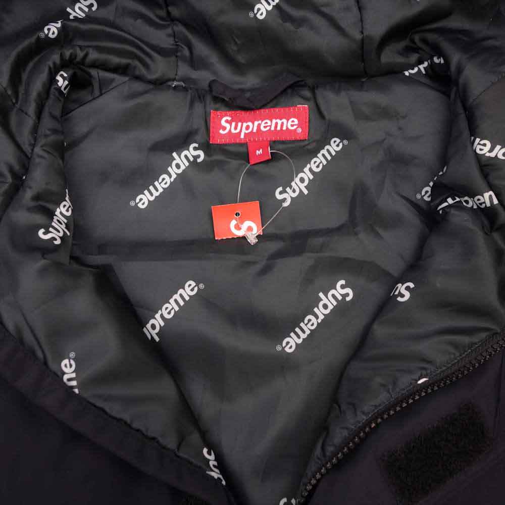 Supreme シュプリーム 17aw HOODED LOGO HALF ZIP POLLOVER ハーフ ジップ プルオーバ－ パーカー ブラック系 M【中古】