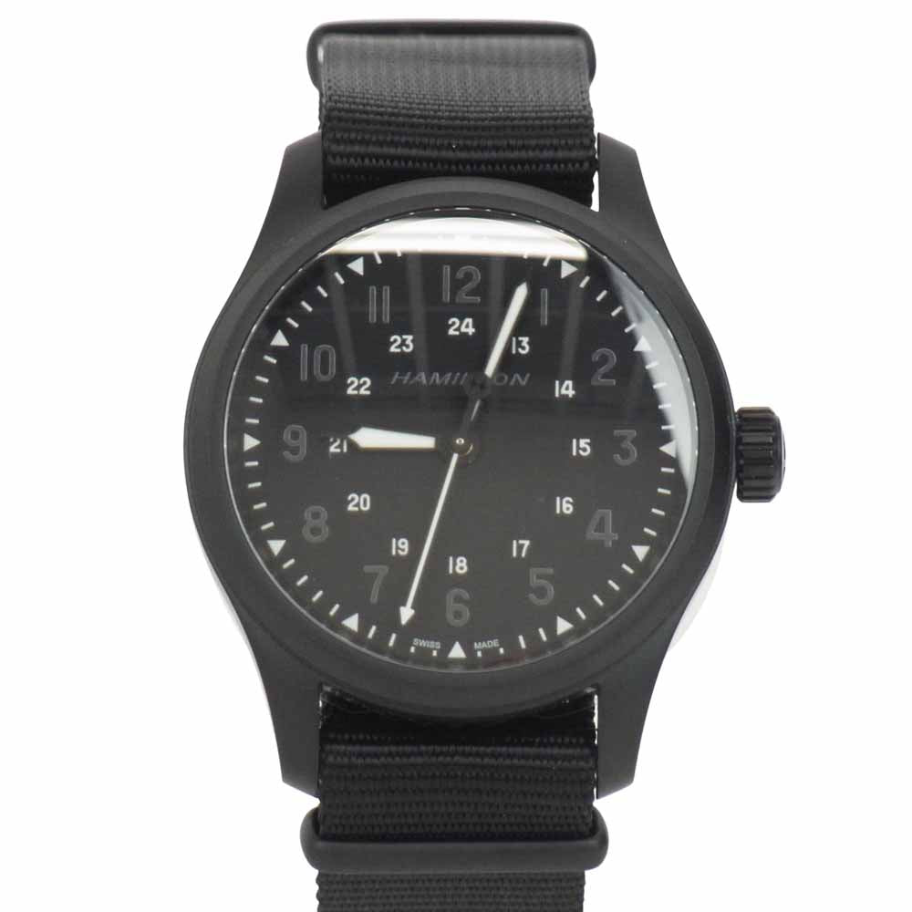 HAMILTON ハミルトン × N. Hoolywood 21AW H89325430 Limited Edition エヌハリウッド 300本限定 カーキ フィールド オート 自動巻 時計 ブラック系【新古品】【未使用】【中古】