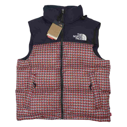 Supreme シュプリーム 21SS × The North Face Studded Nuptse Vest Red ノース フェイス スタッズ ヌプシ ベスト レッド マルチカラー系 M【新古品】【未使用】【中古】