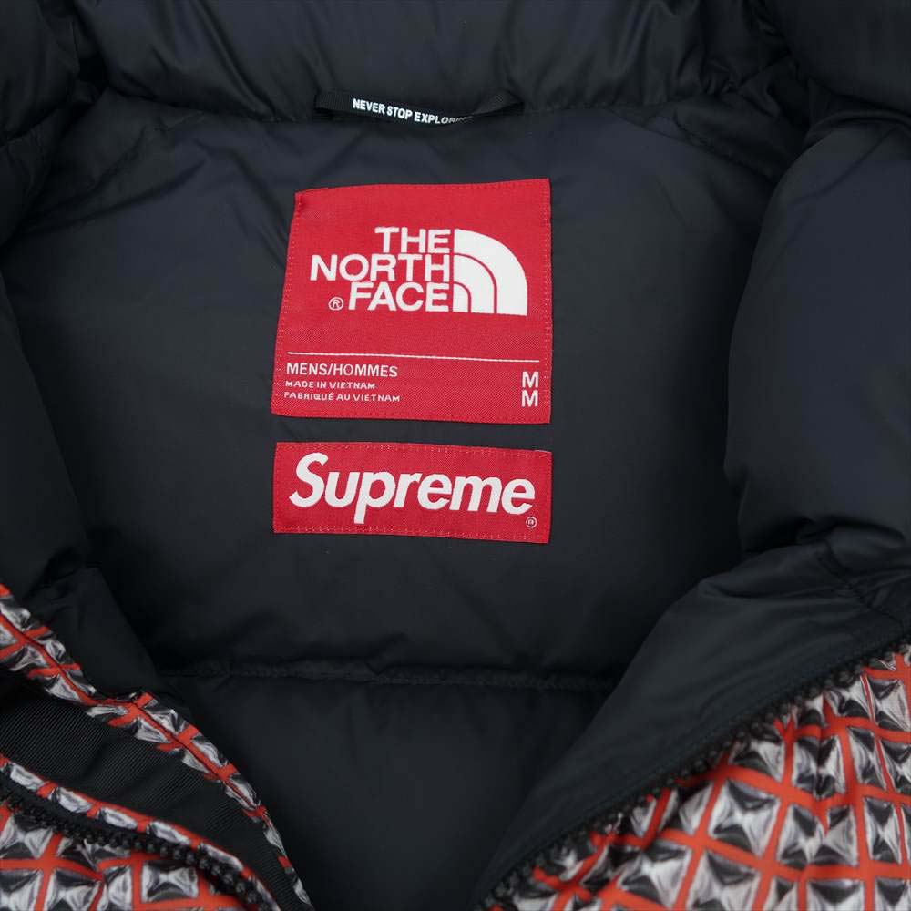 Supreme シュプリーム 21SS × The North Face Studded Nuptse Vest Red ノース フェイス スタッズ ヌプシ ベスト レッド マルチカラー系 M【新古品】【未使用】【中古】