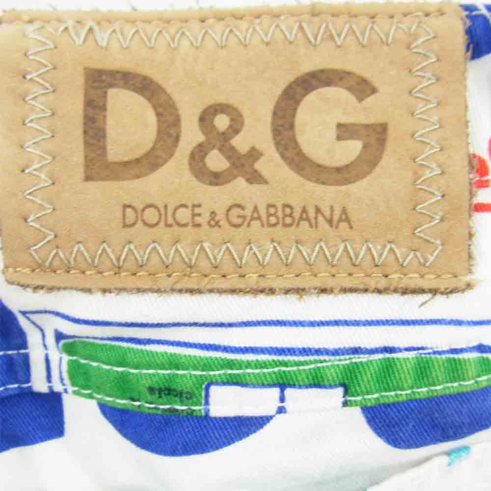 DOLCE&GABBANA ドルチェアンドガッバーナ ロゴ プリント 総柄 タイト スカート ホワイト系 28/24【中古】