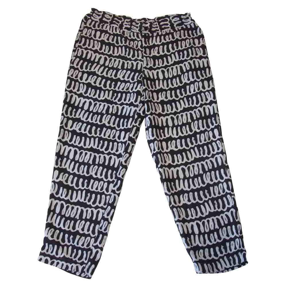 BLACK COMME des GARCONS ブラックコムデギャルソン 1D-P028 総柄 ポリ テーパード パンツ ブラック系 M【新古品】【未使用】【中古】