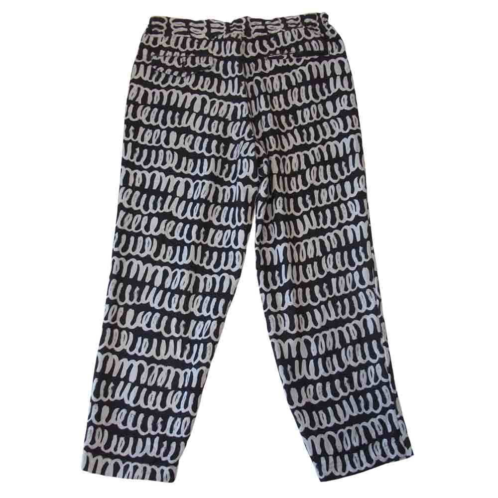 BLACK COMME des GARCONS ブラックコムデギャルソン 1D-P028 総柄 ポリ テーパード パンツ ブラック系 M【新古品】【未使用】【中古】