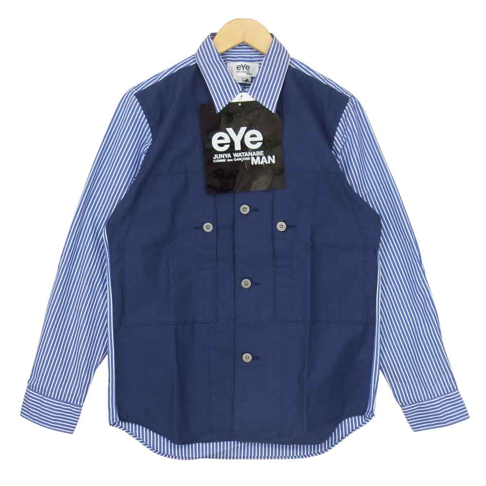 JUNYA WATANABE COMME des GARCONS MAN ジュンヤワタナベコムデギャルソンマン WG-B902 切替 シャツ ブルー系 S【新古品】【未使用】【中古】