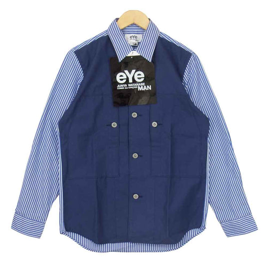 JUNYA WATANABE COMME des GARCONS MAN ジュンヤワタナベコムデギャルソンマン WG-B902 切替 シャツ ブルー系 S【新古品】【未使用】【中古】