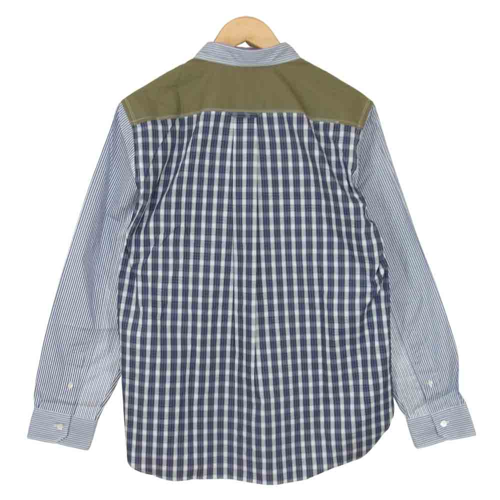 JUNYA WATANABE COMME des GARCONS MAN ジュンヤワタナベコムデギャルソンマン WG-B030 切替 ストライプ シャツ ブルー系 M【新古品】【未使用】【中古】