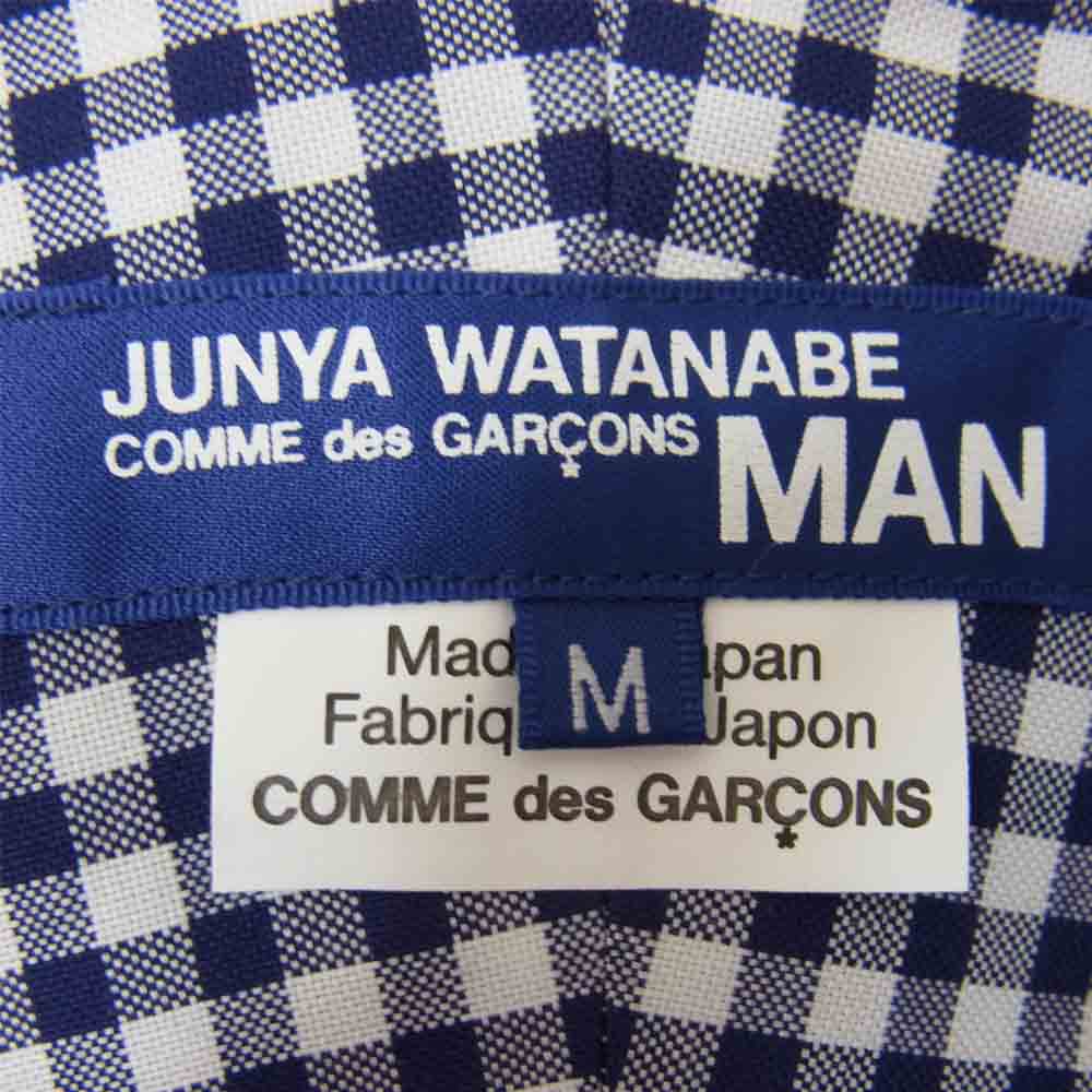 JUNYA WATANABE COMME des GARCONS MAN ジュンヤワタナベコムデギャルソンマン WG-B030 切替 ストライプ シャツ ブルー系 M【新古品】【未使用】【中古】