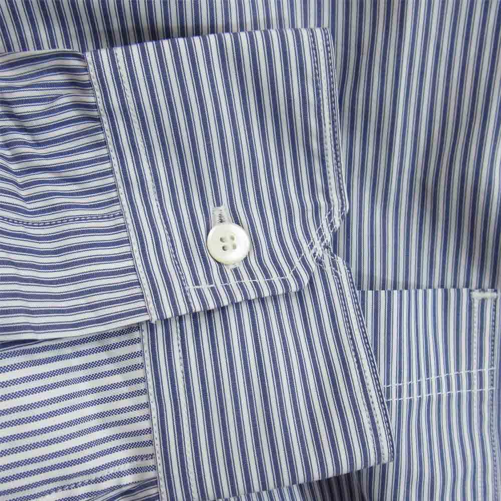 JUNYA WATANABE COMME des GARCONS MAN ジュンヤワタナベコムデギャルソンマン WG-B030 切替 ストライプ シャツ ブルー系 M【新古品】【未使用】【中古】