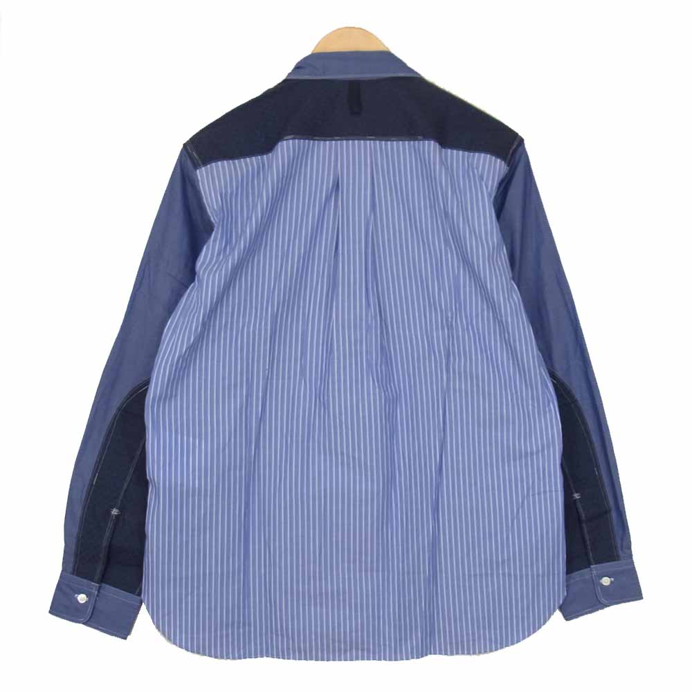 JUNYA WATANABE COMME des GARCONS MAN ジュンヤワタナベコムデギャルソンマン WG-B015 生地 切替 シャツ ブルー系 M【新古品】【未使用】【中古】