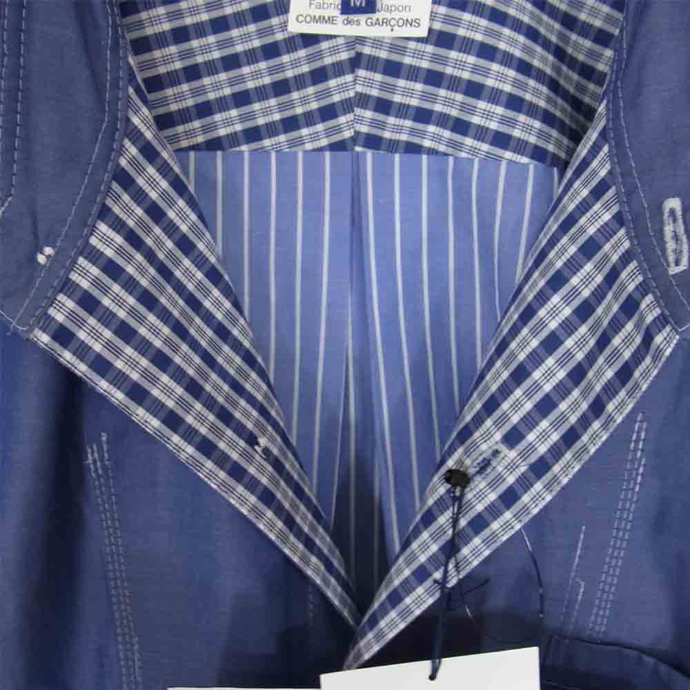 JUNYA WATANABE COMME des GARCONS MAN ジュンヤワタナベコムデギャルソンマン WG-B015 生地 切替 シャツ ブルー系 M【新古品】【未使用】【中古】