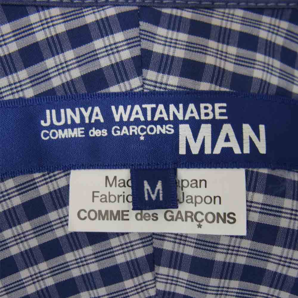 JUNYA WATANABE COMME des GARCONS MAN ジュンヤワタナベコムデギャルソンマン WG-B015 生地 切替 シャツ ブルー系 M【新古品】【未使用】【中古】