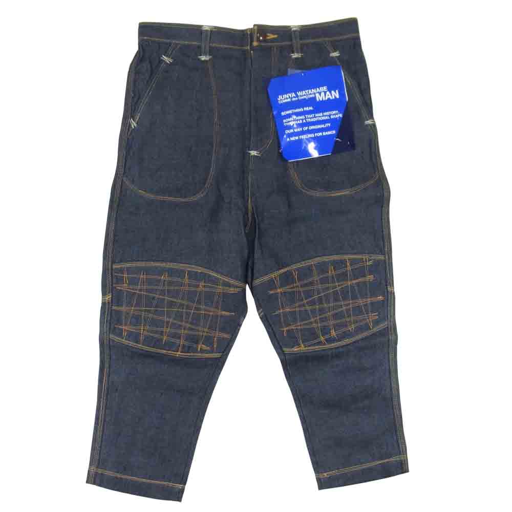 JUNYA WATANABE COMME des GARCONS MAN ジュンヤワタナベコムデギャルソンマン WG-P025 リネン ステッチ デニム パンツ インディゴブルー系 XS【新古品】【未使用】【中古】