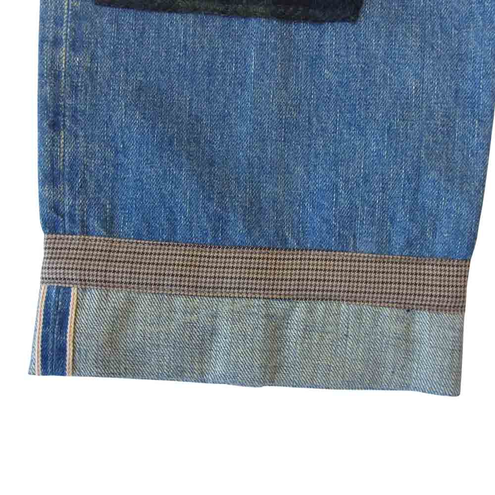 JUNYA WATANABE COMME des GARCONS MAN ジュンヤワタナベコムデギャルソンマン XF-P014 コットン セルビッチ 製品加工 パッチワーク デニム パンツ インディゴブルー系 L【新古品】【未使用】【中古】