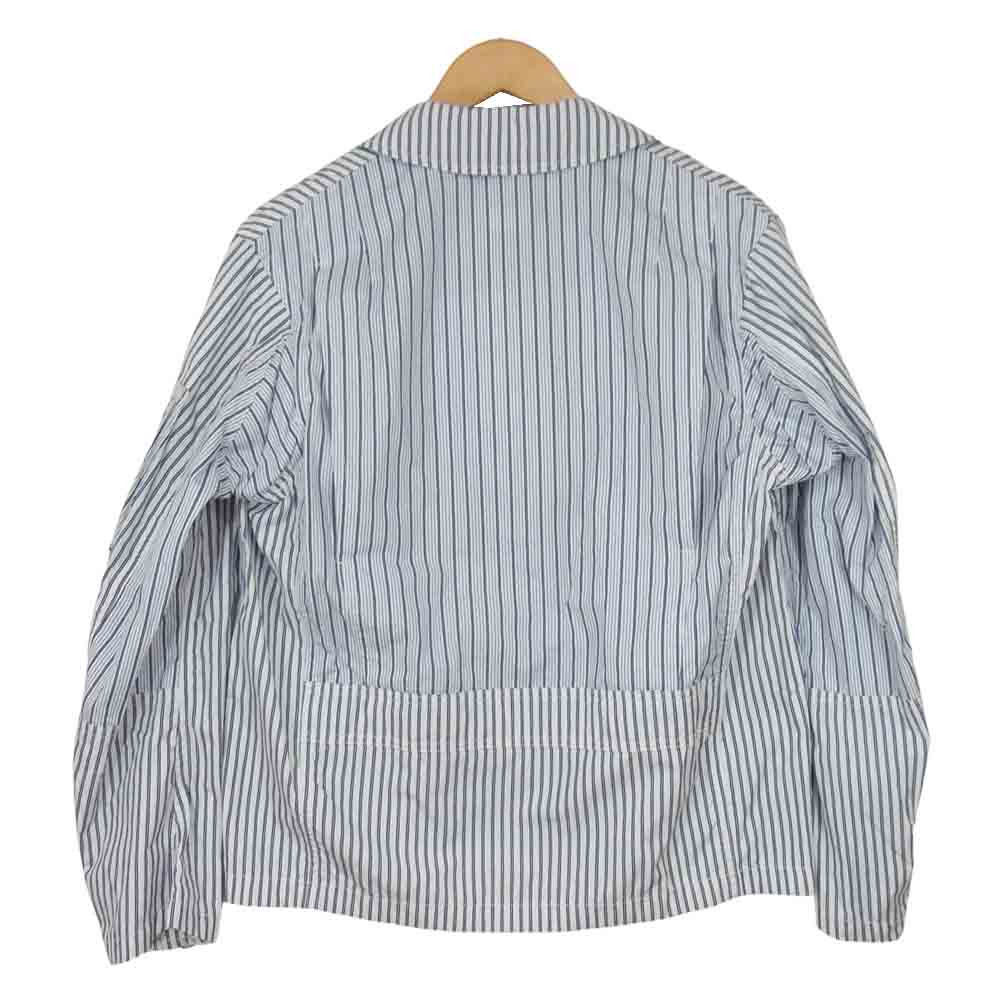 JUNYA WATANABE COMME des GARCONS MAN ジュンヤワタナベコムデギャルソンマン WG-J033 コットンポプリン ストライプ ジップ ジャケット ブルー系 XS【新古品】【未使用】【中古】