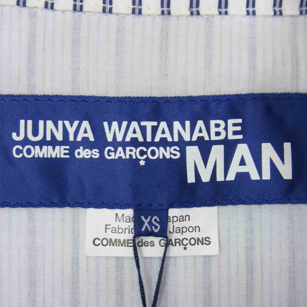 JUNYA WATANABE COMME des GARCONS MAN ジュンヤワタナベコムデギャルソンマン WG-J033 コットンポプリン ストライプ ジップ ジャケット ブルー系 XS【新古品】【未使用】【中古】