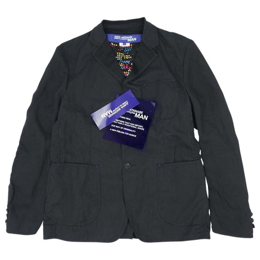 JUNYA WATANABE COMME des GARCONS MAN ジュンヤワタナベコムデギャルソンマン WG-J037 WORK LS PLAY 裏グラフィック プリント ジャケット ブラック系 M【新古品】【未使用】【中古】