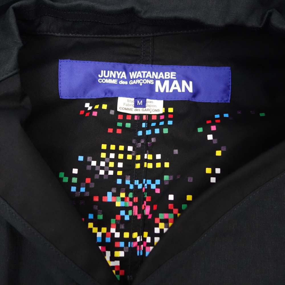 JUNYA WATANABE COMME des GARCONS MAN ジュンヤワタナベコムデギャルソンマン WG-J037 WORK LS PLAY 裏グラフィック プリント ジャケット ブラック系 M【新古品】【未使用】【中古】