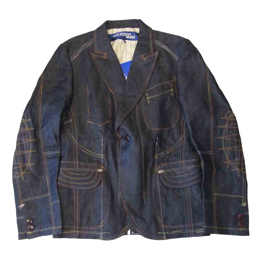 JUNYA WATANABE COMME des GARCONS MAN ジュンヤワタナベコムデギャルソンマン WG-J027 リネン デニム 3B ジャケット インディゴブルー系 S【新古品】【未使用】【中古】