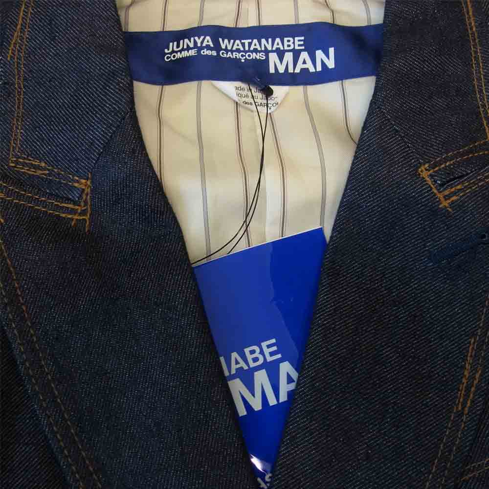 JUNYA WATANABE COMME des GARCONS MAN ジュンヤワタナベコムデギャルソンマン WG-J027 リネン デニム 3B ジャケット インディゴブルー系 S【新古品】【未使用】【中古】