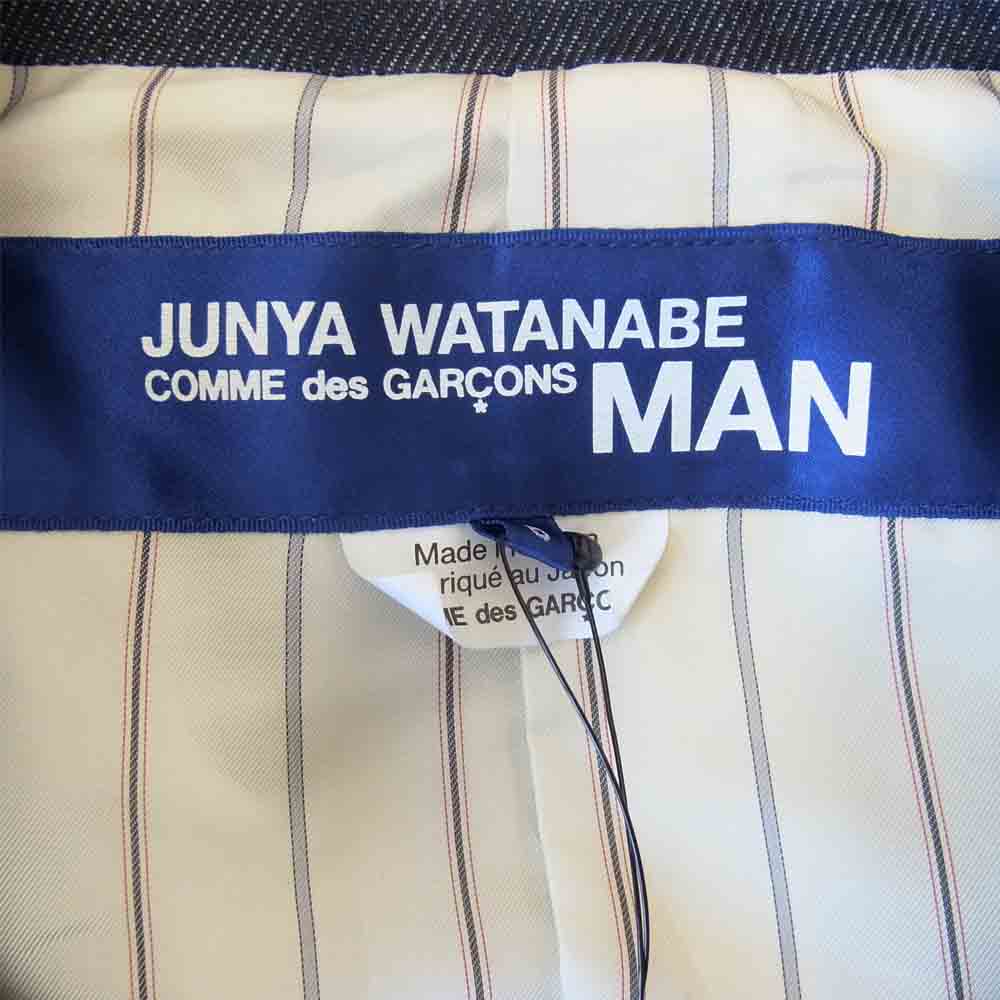 JUNYA WATANABE COMME des GARCONS MAN ジュンヤワタナベコムデギャルソンマン WG-J027 リネン デニム 3B ジャケット インディゴブルー系 S【新古品】【未使用】【中古】