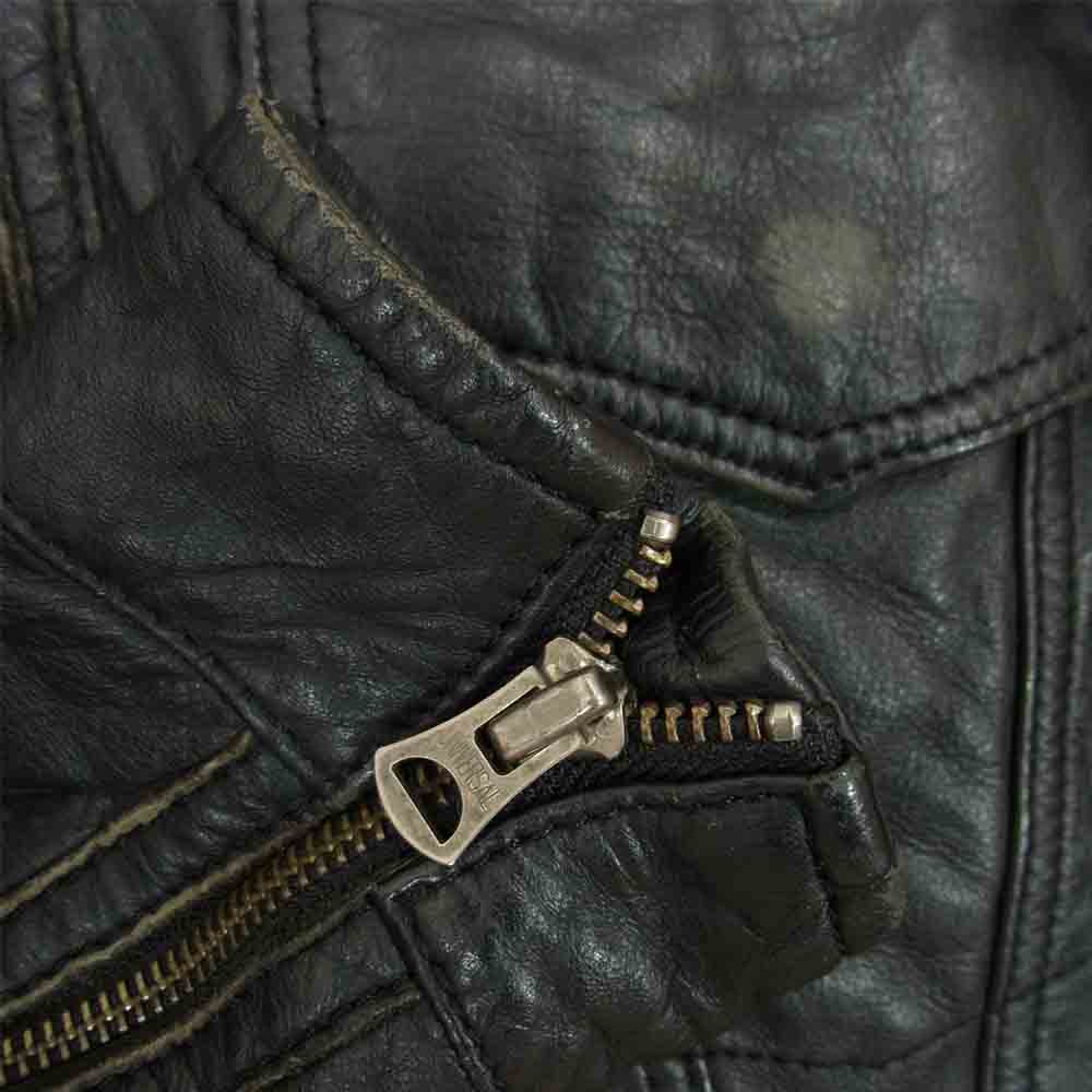 FULLCOUNT フルカウント カウハイド シングル レザー ライダース ジャケット ブラック系 36【中古】