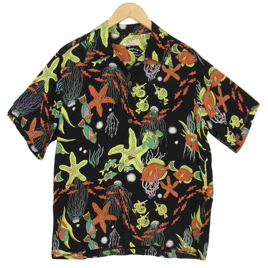 SUN SURF サンサーフ SS33867 RAYON S/S "UNDER SEA" レーヨン アロハ シャツ ブラック系 M【中古】