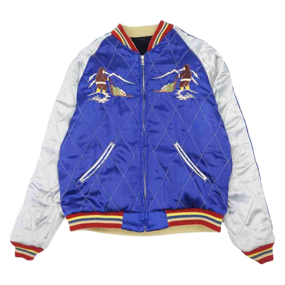 東洋 TT10496 ベロア サテン ALASKA アラスカ スーベニア ジャケット スカジャン ブラック系 ブルー系 S【中古】