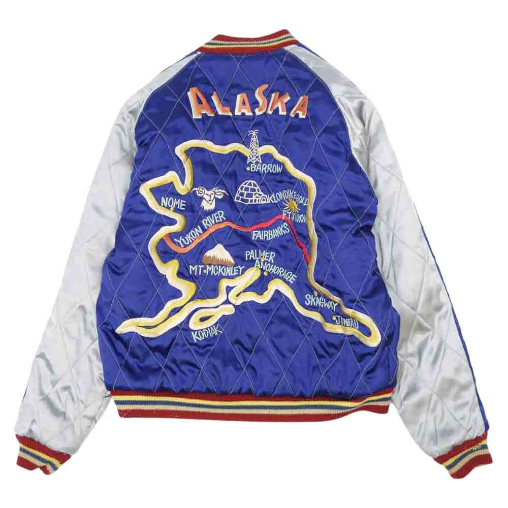 東洋 TT10496 ベロア サテン ALASKA アラスカ スーベニア ジャケット スカジャン ブラック系 ブルー系 S【中古】